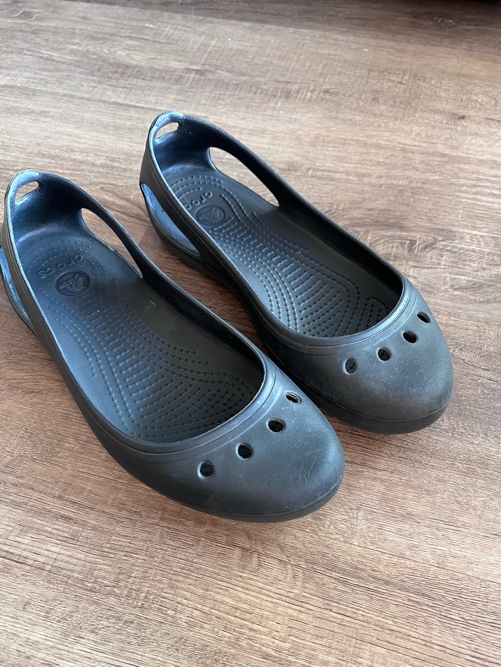 Crocs Kadee Ballet Flat Shoes Womens Size 9 Black Slip On Comfort Balletcore